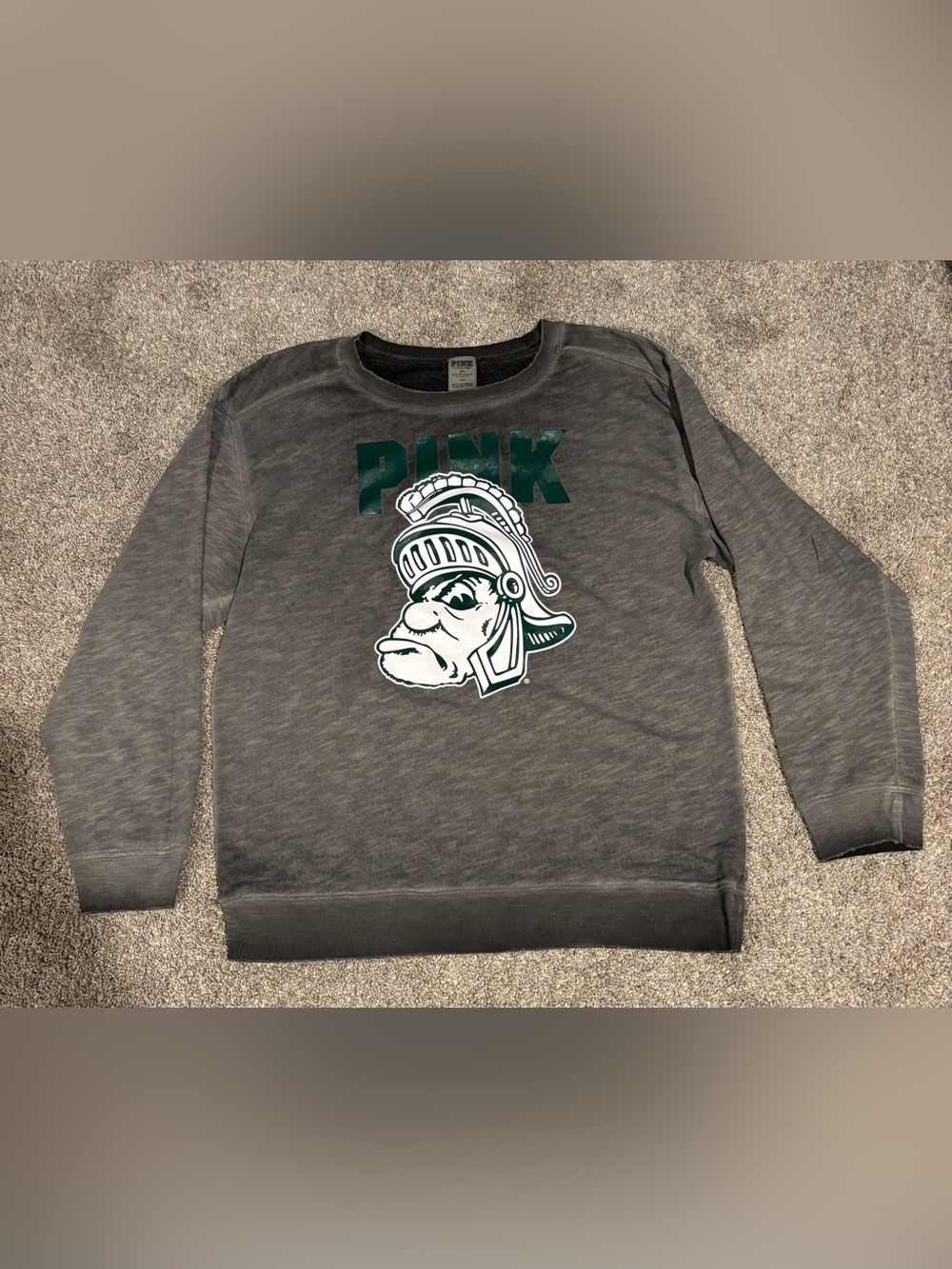 PINK Victoria’s Secret Michigan State Gray Pullover Sweatshirt Women’s Size L